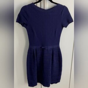 Valentino Navy Blue Textured Dress